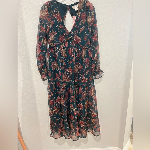 RUN THE WORLD PINE PAISLEY EMPIRE WAIST MIDI DRESS - Picture 6 of 13